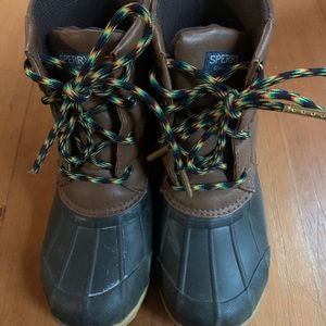 Sperry kids boots with custom laces. Size 13 kids